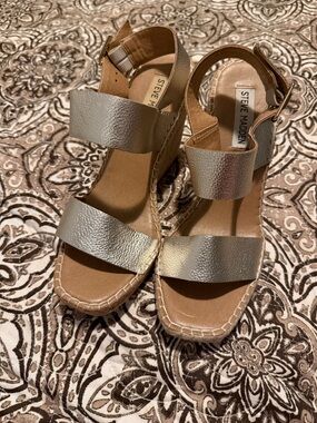 Steve Madden Metallic Gold Wedge Sandals